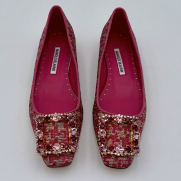 Manolo Blahnik Shoes - NIB-Manola Blahnik Fuschia Tweed Hangisflat - 39